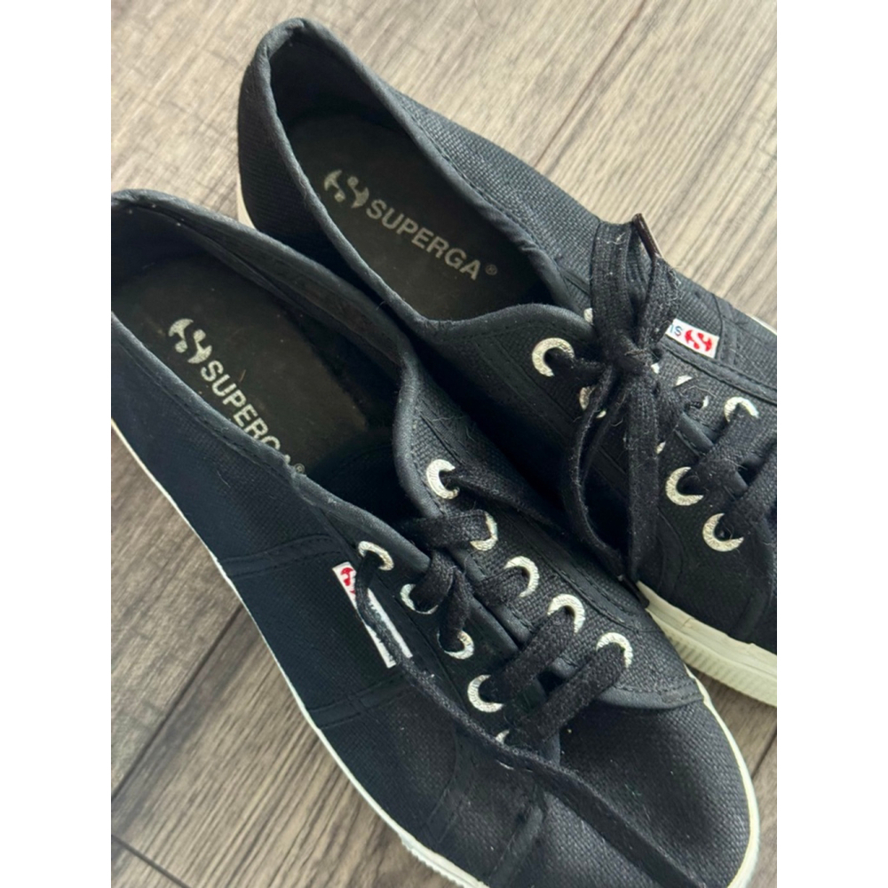 SUPERGA Black Canvas Platform Fashion Sneakers Womens Size 7, Mens Size 5.5 - Picture 3 of 13